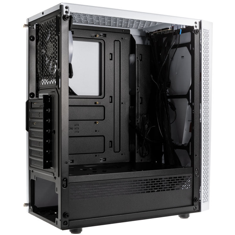 Kolink VOID RGB kabinett midtårn ATX herdet glass hvit lufting og støvfilter