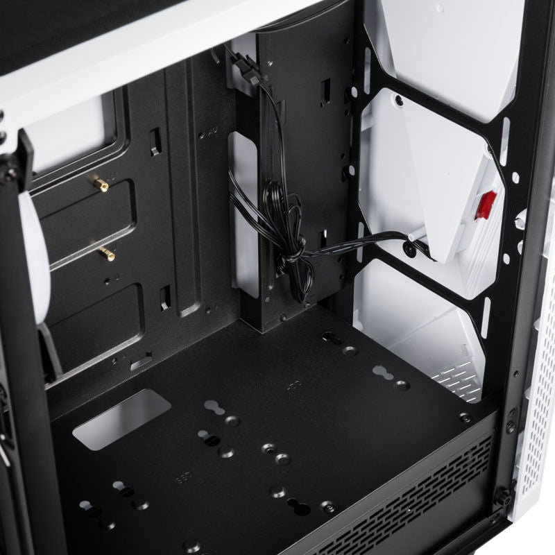 Kolink VOID RGB kabinett midtårn ATX herdet glass hvit I/O-panel med USB-porter