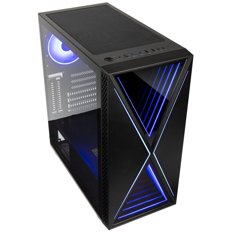 Kolink Void X ARGB kabinett midtårn E-ATX herdet glass svart bakside