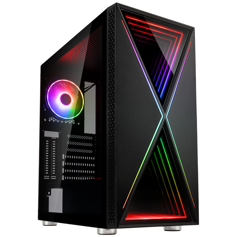 Kolink Void X ARGB kabinett midtårn E-ATX herdet glass svart forfra