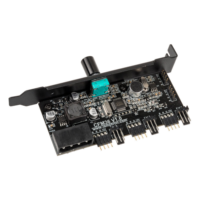 Lamptron CFM36 vifte- og RGB-kontroller PCI-slot svart bakside