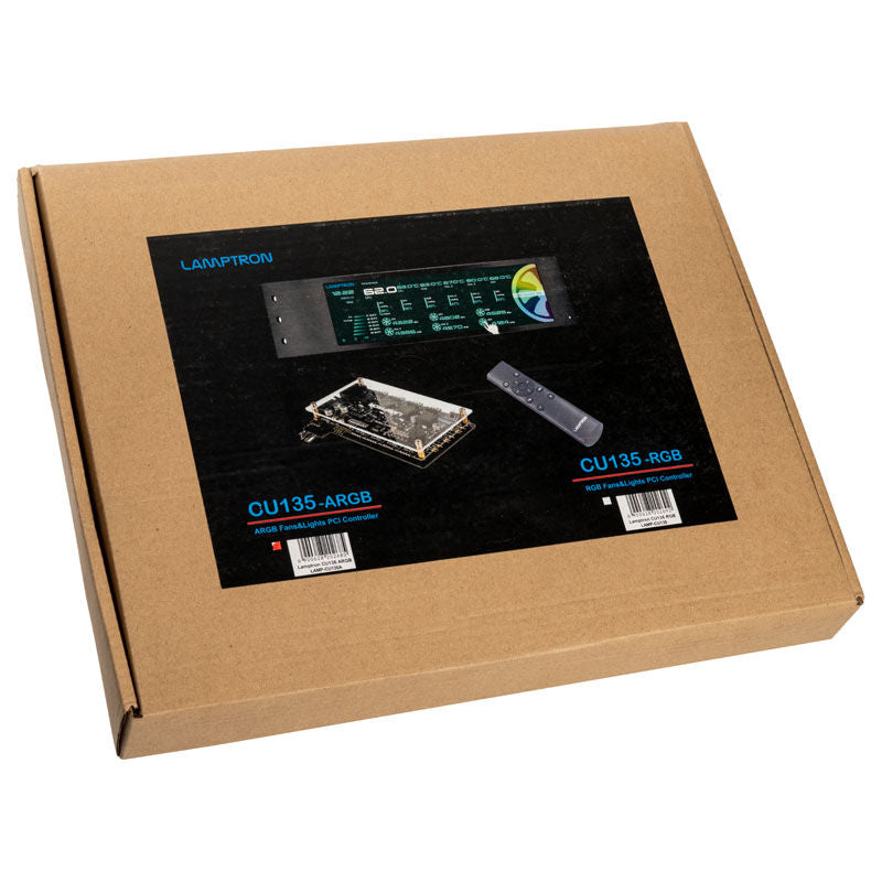 Lamptron CU135 viftekontroller RGB med display ARGB svart oversikt over tilkoblinger