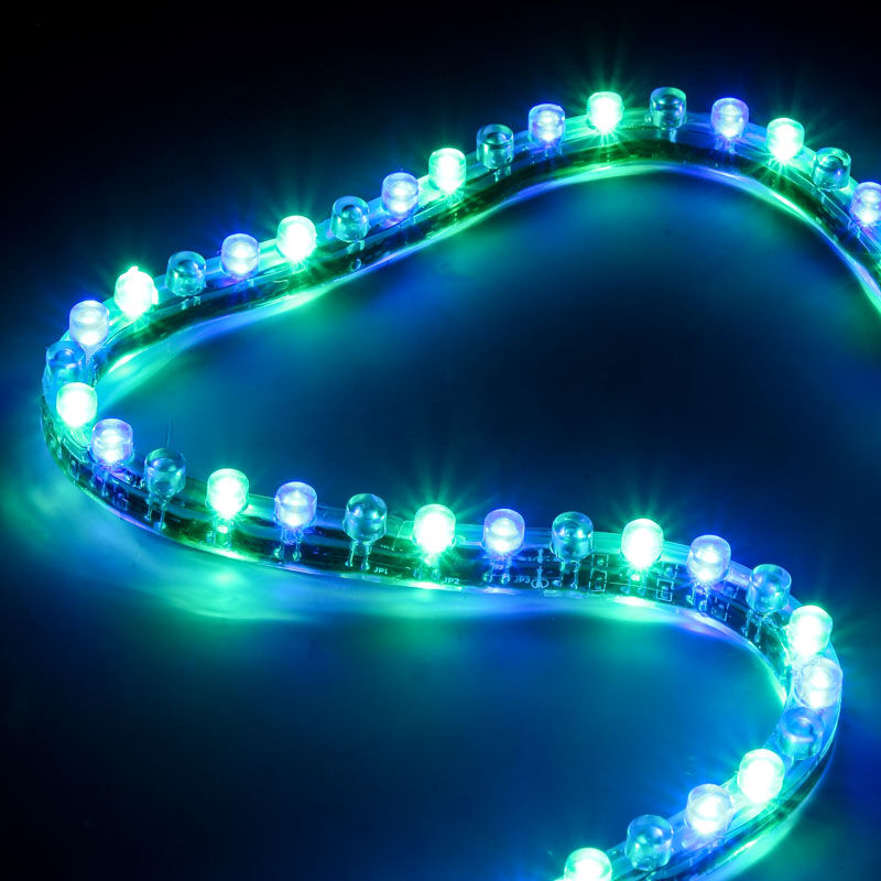 Detalj av LED-lys på Lamptron FlexLight Multi RGB LED-stripe 48 LEDs 48 cm