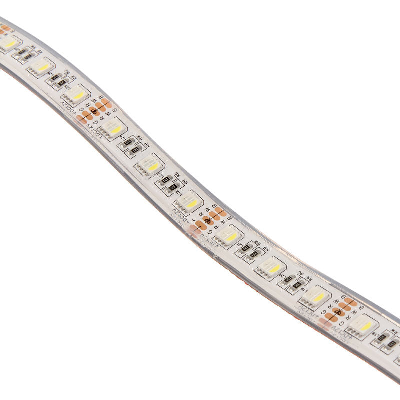 Nærbilde av LED-dioder på Lamptron Flexlight Multi Simple RGBW LED-stripe 3M