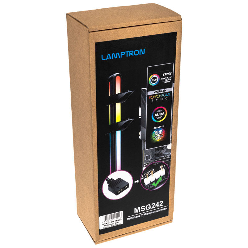 Lamptron GPU-holder ARGB svart magnetisk montert i PC