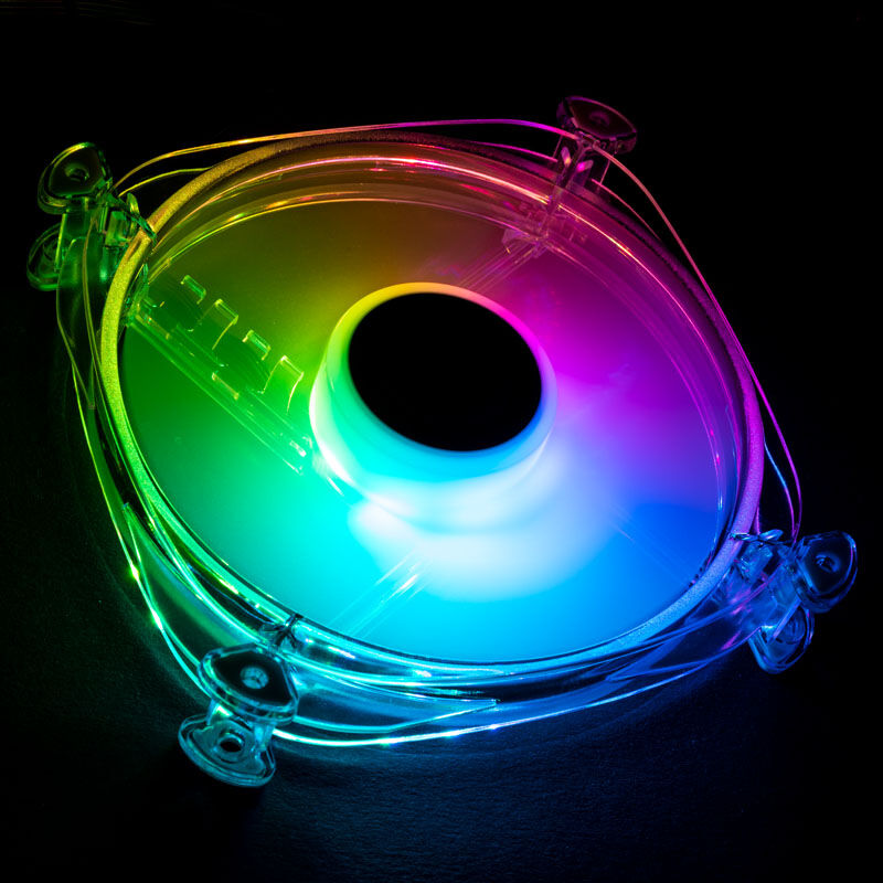 Lamptron Icecloud+ ARGB 120 mm PWM vifte transparent forfra