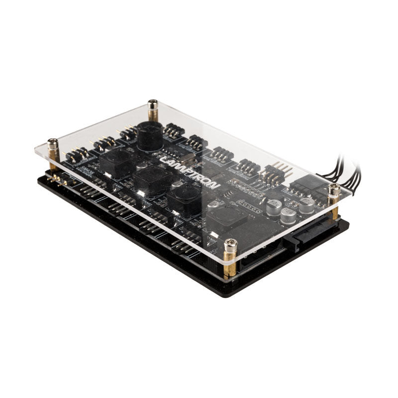 Lamptron SM436 PCI RGB vifte- og LED-kontroller svart montert i PC