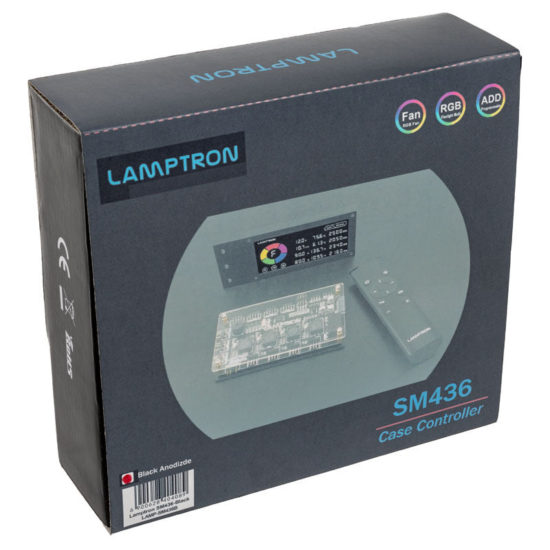 Lamptron SM436 PCI RGB vifte- og LED-kontroller svart med fjernkontroll
