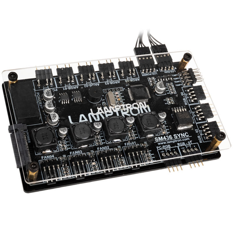 Detalj av Lamptron SM436 Sync Edition PCI RGB vifte- og LED-kontroller