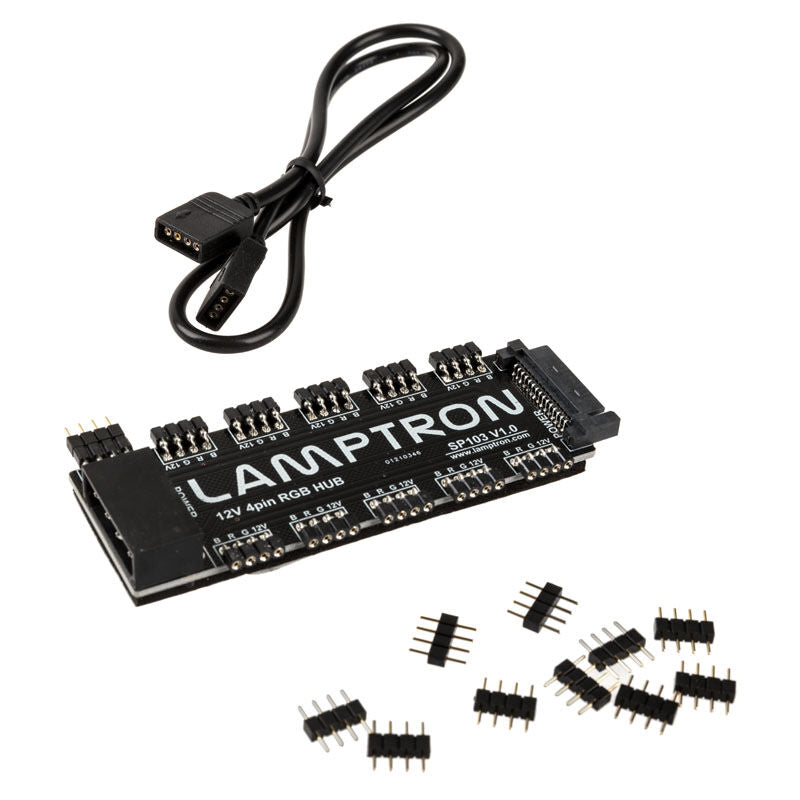 Lamptron SP103 nærbilde av RGB-kontakter