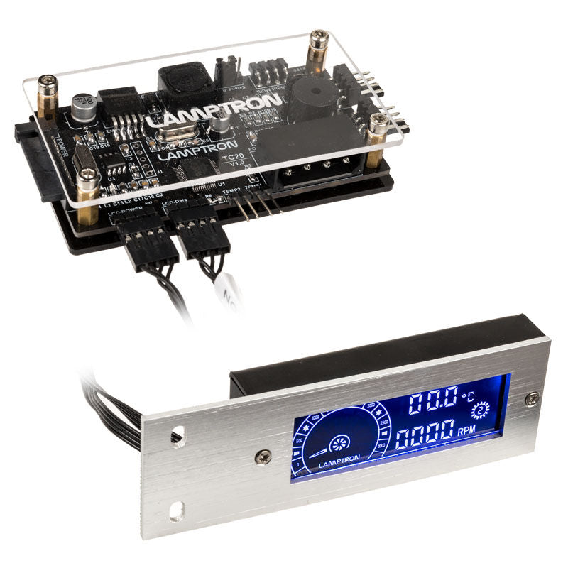 Lamptron TC20 PCI RGB vifte- og LED-kontroller svart tilkoblinger
