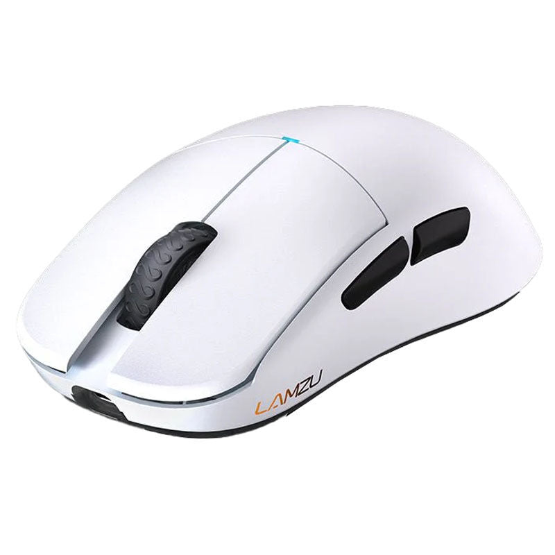 Lamzu Atlantis MINI 8K Champion Edition trådløs gamingmus hvit detalj av knapper