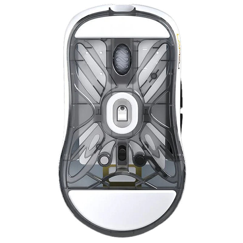 Lamzu Atlantis MINI 8K Champion Edition trådløs gamingmus hvit nærbilde av sensor