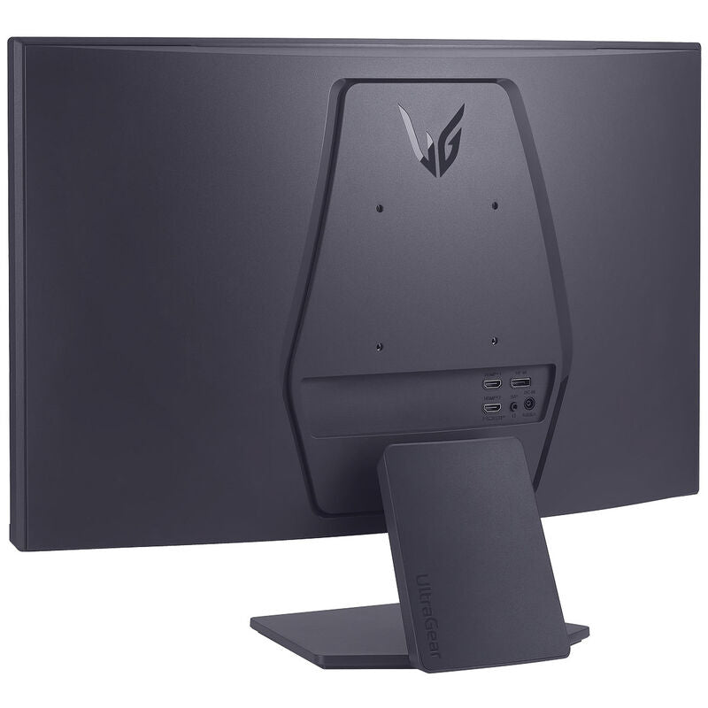 Sideprofil av LG UltraGear 27GS60QX-B buet skjerm