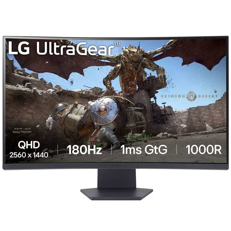 Bakside av LG UltraGear 32GS60QC-B curved gamingskjerm 32"