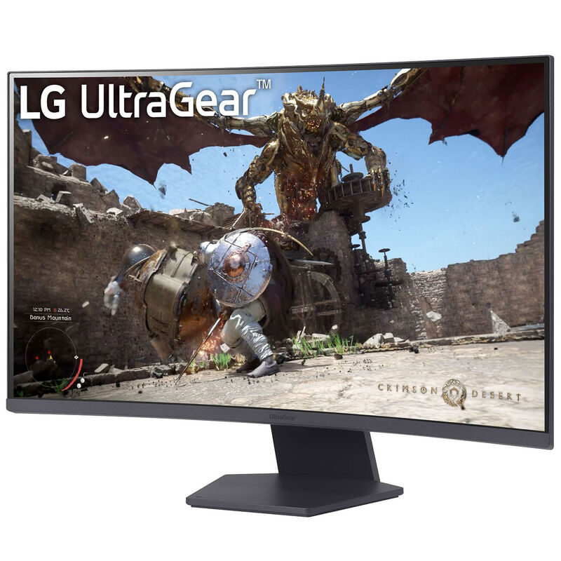 Detaljbilde av tilkoblinger på LG UltraGear 32GS60QC-B curved gamingskjerm 32"