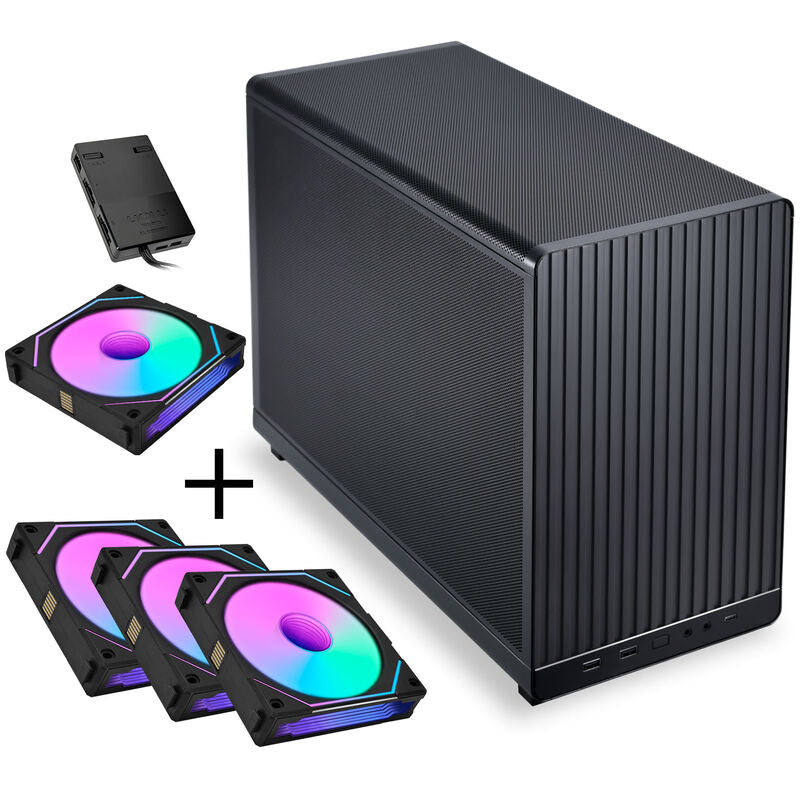 Lian Li DAN Cases A3-mATX kabinett svart forfra
