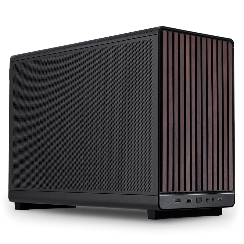 Lian Li DAN Cases A3-mATX Wood Edition kabinett bakside med ventilasjon