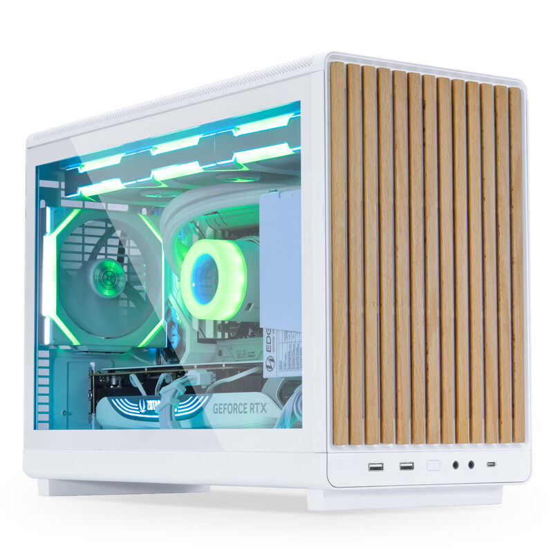 Lian Li DAN Cases A3-mATX Wood Edition kabinett herdet glass svart forfra