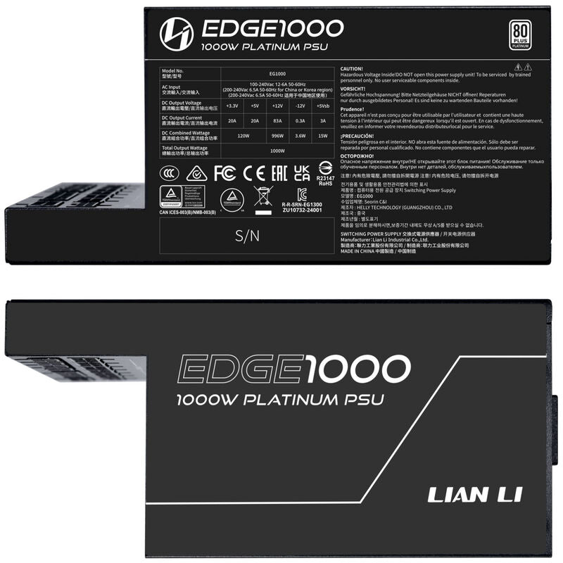 Oversikt av Lian Li EDGE EG1000 design