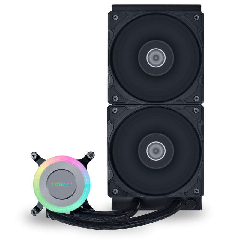 Nærbilde av Lian Li GA II Lite Performance AIO vannkjøling RGB 240 mm vifte