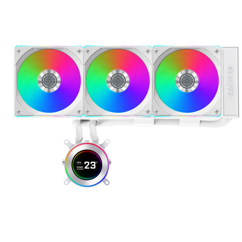 Lian Li HYDROSHIFT II LCD-C 360CL ARGB AIO vannkjøling hvit forfra