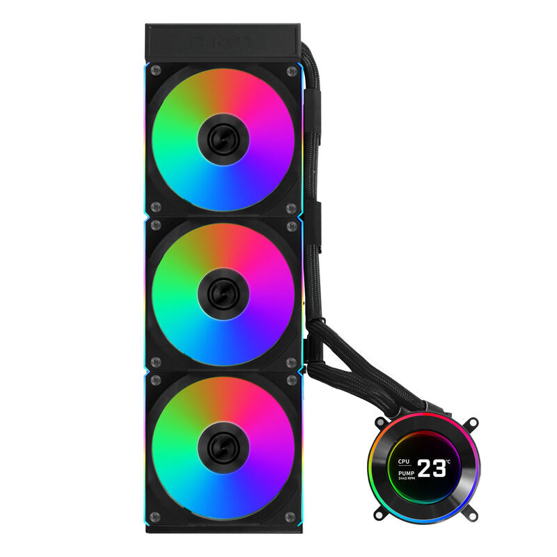 Lian Li HYDROSHIFT II LCD-C 360CL ARGB AIO vannkjøling hvit nærbilde vifte