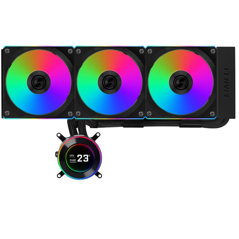 Lian Li HYDROSHIFT II LCD-C 360CL ARGB AIO vannkjøling hvit slanger og fester