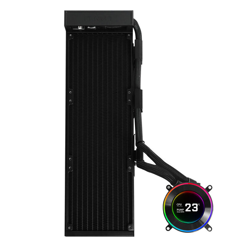 Lian Li HYDROSHIFT II LCD-C 360N Fanless ARGB baksiden av radiator