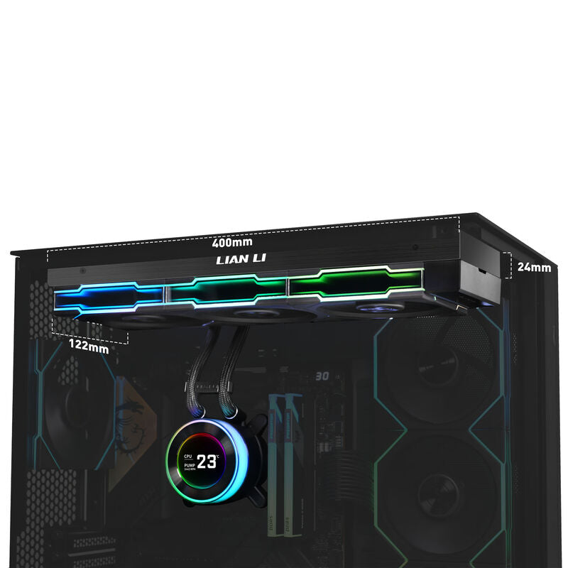 Lian Li HYDROSHIFT II LCD-C 360TL ARGB AIO vannkjøling detalj av LCD-display