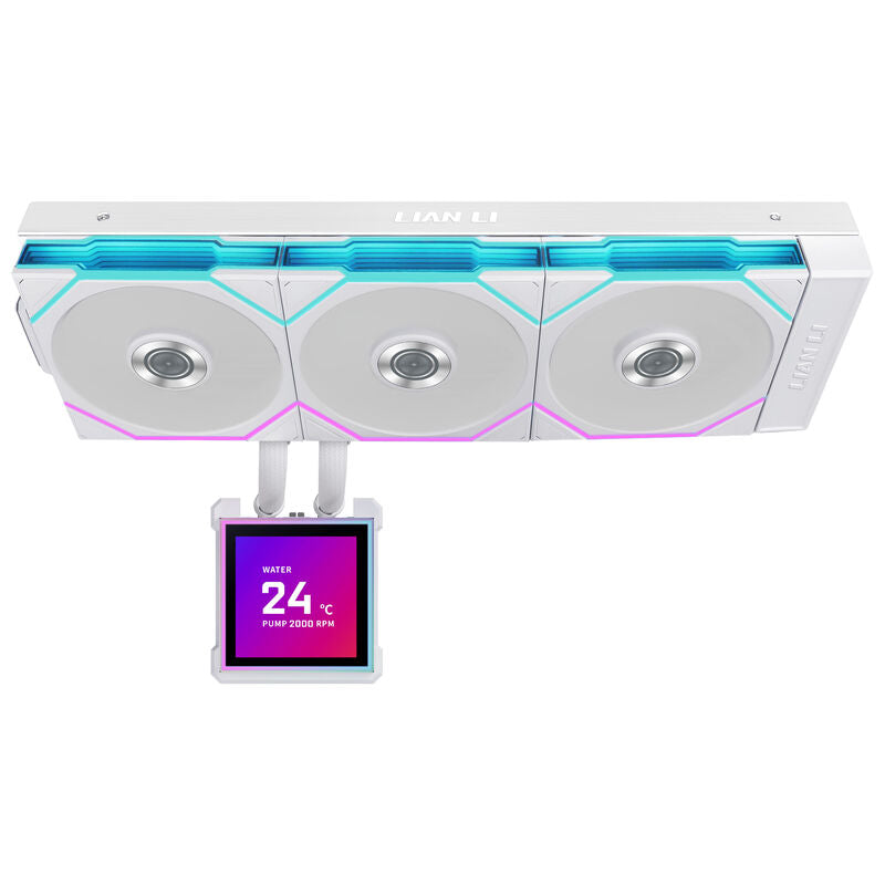 Detalj av Lian Li HydroShift II LCD-S 360TL AIO vannkjøling pumpe