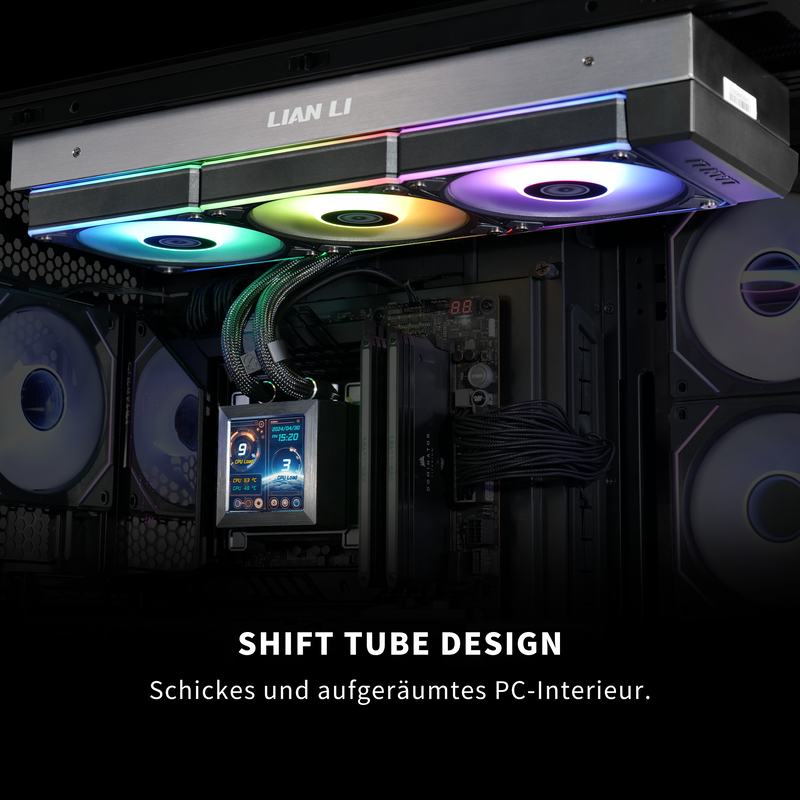 Lian Li HydroShift LCD 360 ARGB AIO vannkjøling bakside