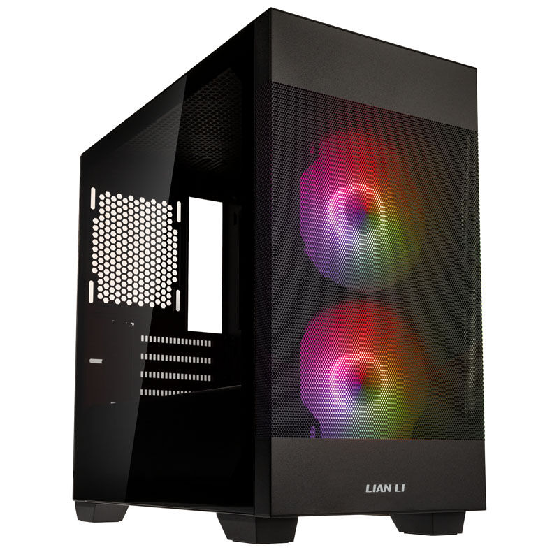 Lian Li LANCOOL 205M Mesh kabinett Micro-ATX herdet glass svart forfra