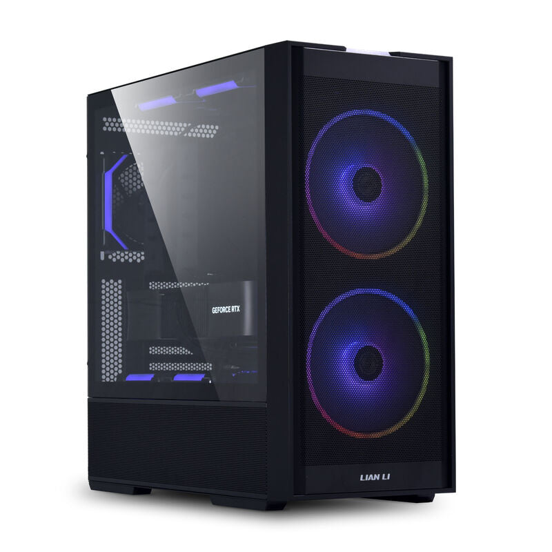 Detalj av herdet glass sidepanel på Lian Li LANCOOL 206