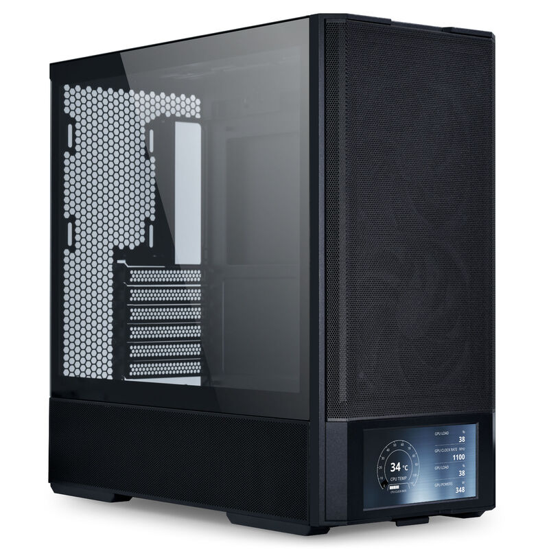 Lian Li LANCOOL 207 Digital kabinett midtårn ATX 6" skjerm svart forfra