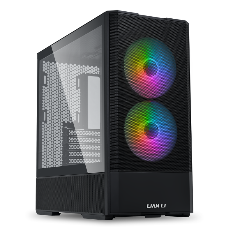 Lian Li LANCOOL 207 kabinett midtårn ATX herdet glass svart forfra