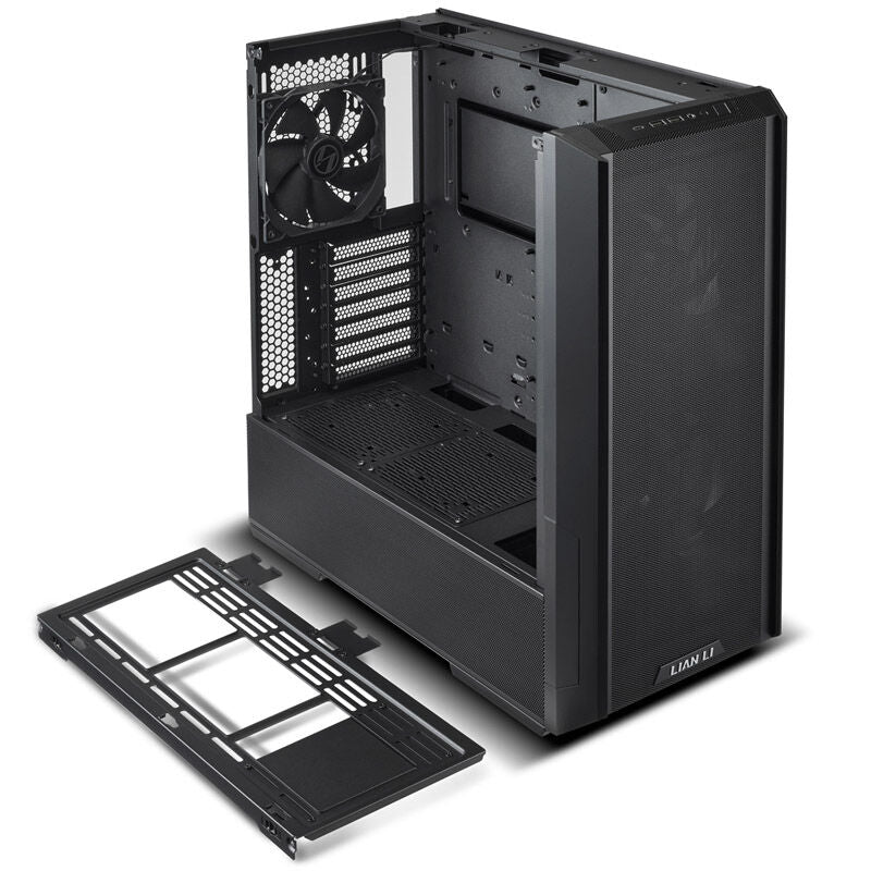 Lian Li LANCOOL 216 kabinett midtårn E-ATX herdet glass svart montert med komponenter
