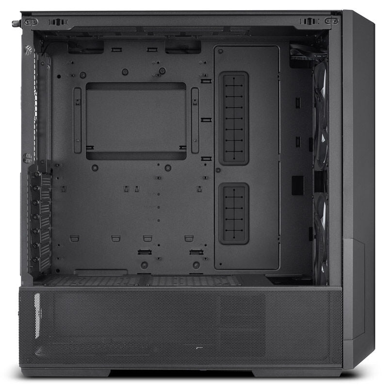 Lian Li LANCOOL 216 kabinett midtårn E-ATX herdet glass svart nærbilde av sidepanel