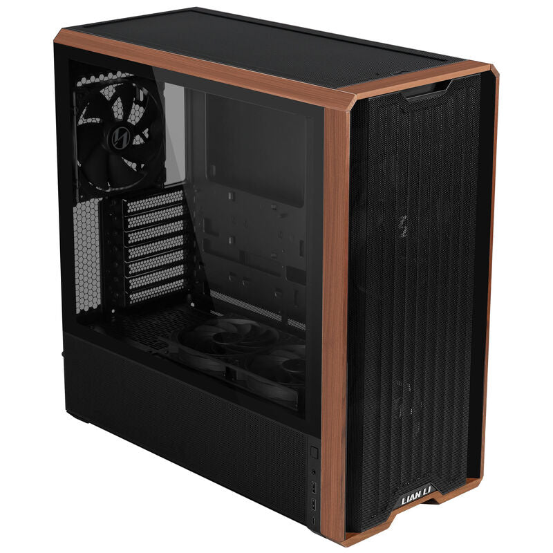 Lian Li Lancool 217 kabinett midtårn ATX herdet glass svart bakside