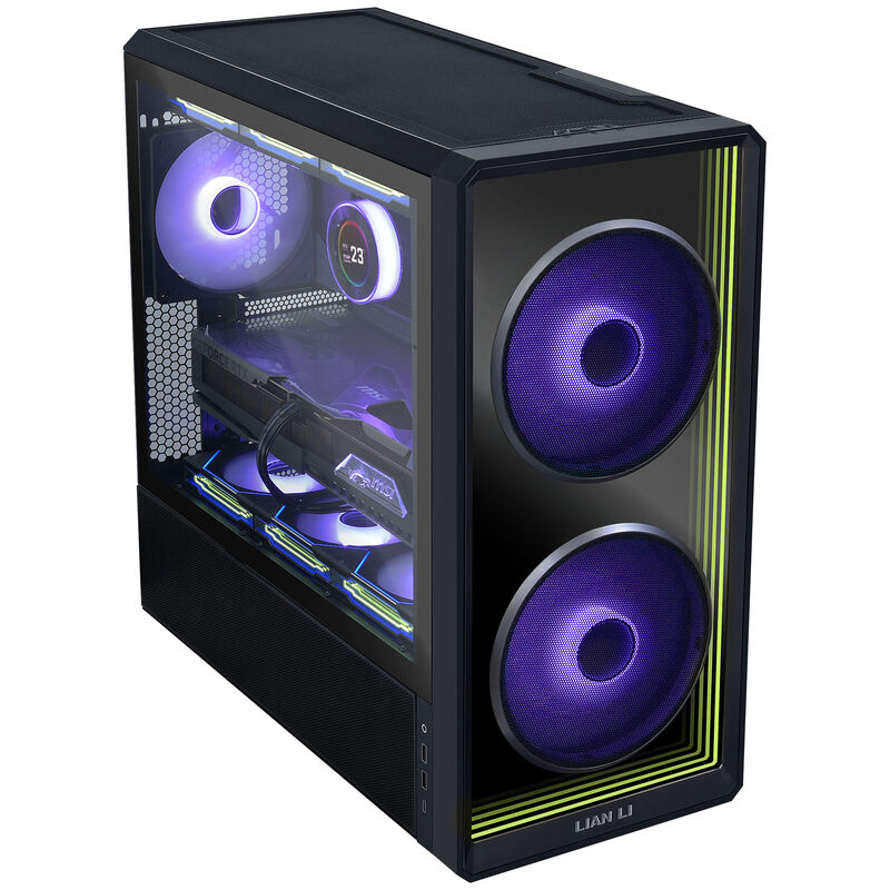 Lian Li LANCOOL 217 INF detalj av RGB-belysning ved front