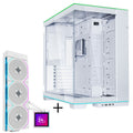 Lian Li O11 Dynamic EVO RGB kabinett med HydroShift II 360TL AIO hvit forside