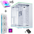 Lian Li O11 Dynamic EVO RGB kabinett + HydroShift II 360TL AiO + 6x vifter hvit forfra