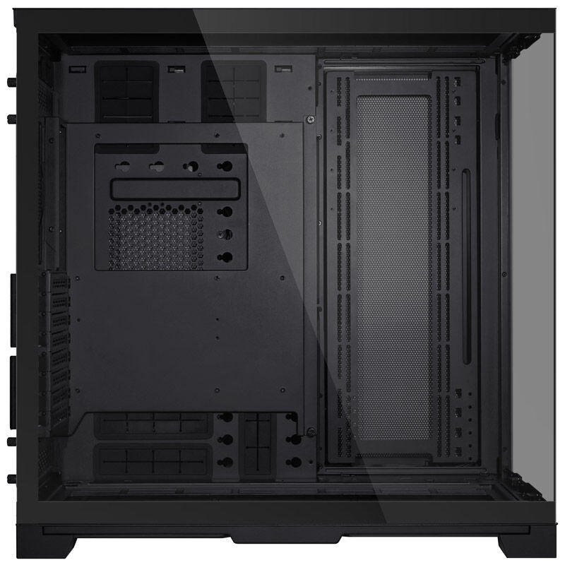 Detalj av I/O-panel på Lian Li O11 Dynamic EVO XL fulltårn kabinett E-ATX svart