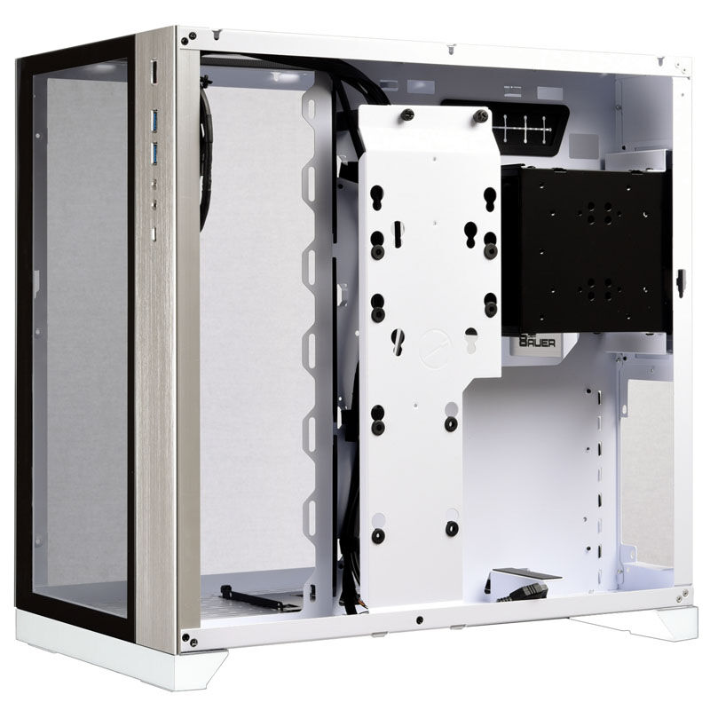 Lian Li O11 Dynamic kabinett midtårn E-ATX herdet glass hvit bakside