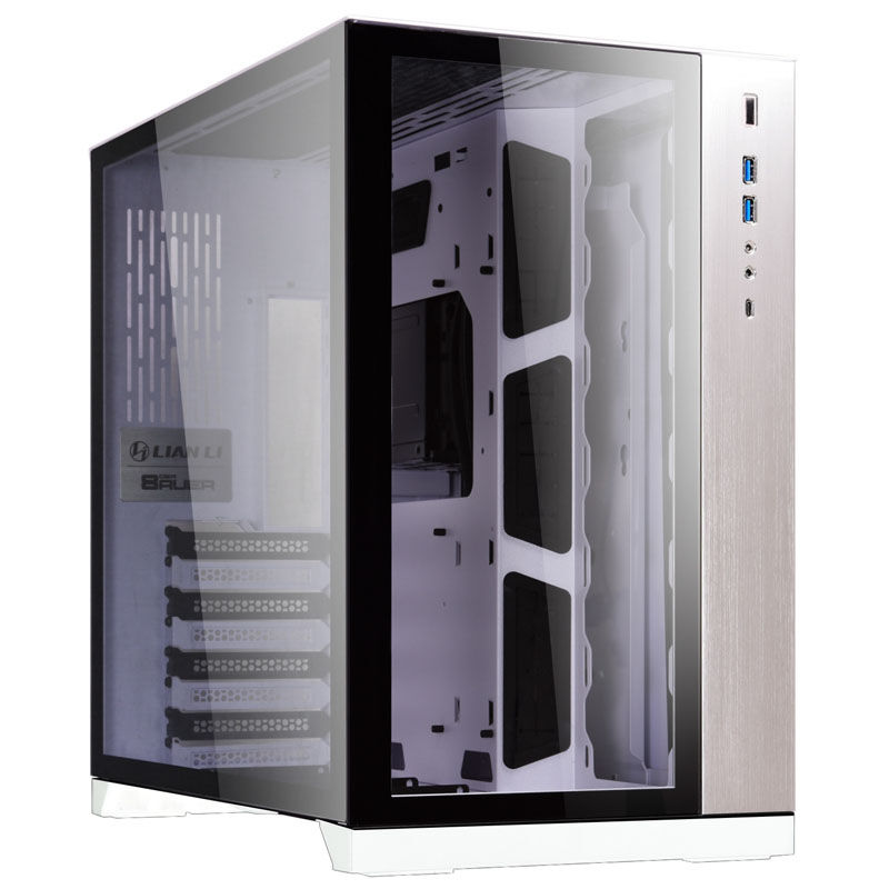 Lian Li O11 Dynamic kabinett midtårn E-ATX herdet glass hvit forfra