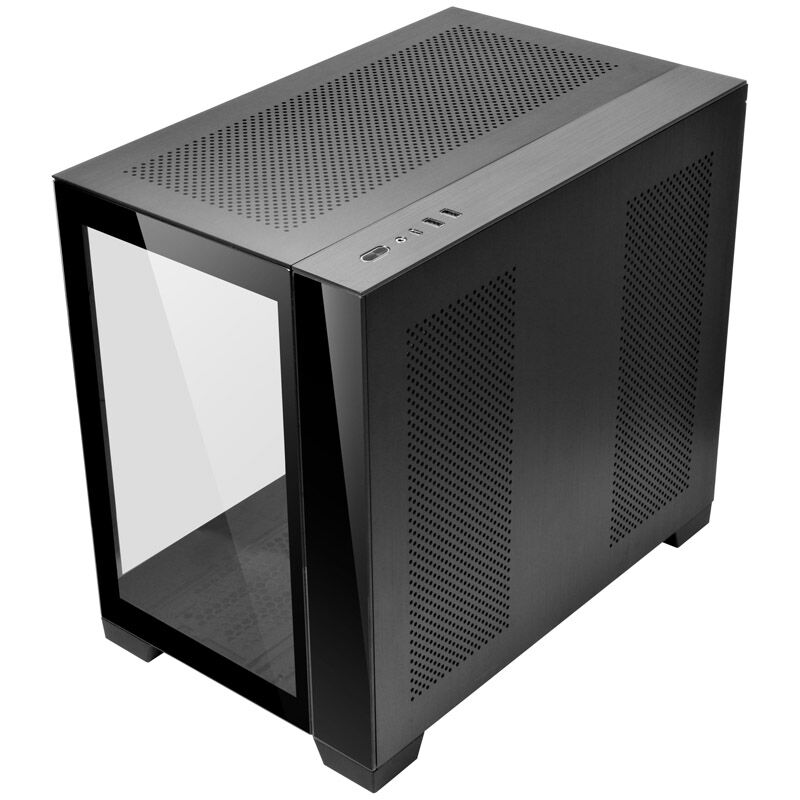 Detalj av Lian Li O11 Dynamic Mini kabinett midtårn herdet glass svart
