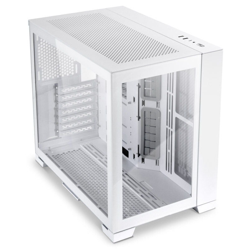 Lian Li O11 Dynamic Mini Snow Edition kabinett bakside med ventilasjon