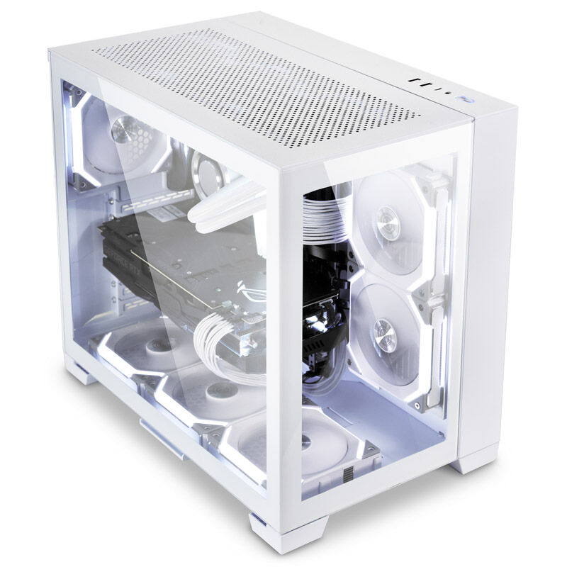Oversikt over kabinettets ventilasjonsplasser Lian Li O11 Dynamic Mini Snow Edition