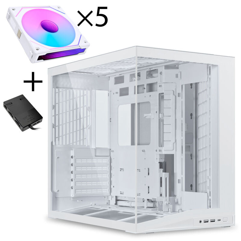 Lian Li O11 Dynamic Mini V2 Flow kabinett hvit forfra
