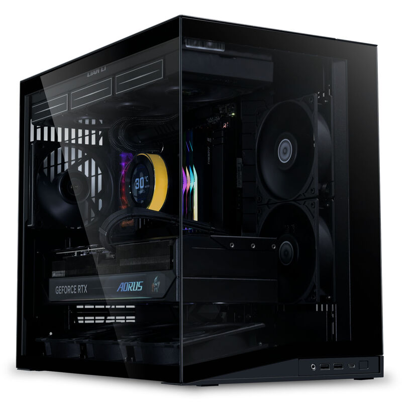 Lian Li O11 Dynamic Mini V2 Flow kabinett side med herdet glass